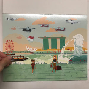Singapore Scenes Reusable Sticker Pad